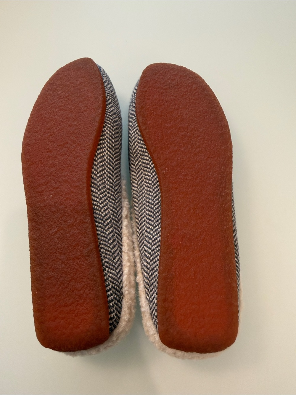 Rothy's The Scuff Women's Herringbone Slippers in Dark Blue and Cream - Picture 3 of 5